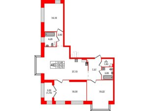 Квартира в ЖК Наука, 3 комнатная, 110.79 м², 9 этаж