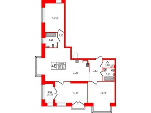 Квартира в ЖК Наука, 3 комнатная, 110.79 м², 12 этаж