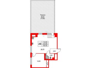 Квартира в ЖК TALENTO, 1 комнатная, 59.45 м², 9 этаж