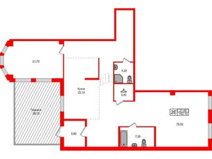 Квартира в ЖК AMO, 1 комнатная, 152.1 м², 1 этаж