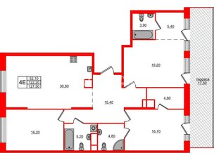 Квартира в ЖК ЛДМ, 3 комнатная, 127.5 м², 9 этаж