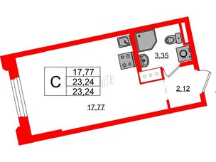 Квартира в ЖК Цивилизация на Неве, студия, 23.24 м², 4 этаж