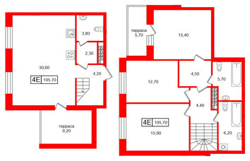 Квартира в ЖК Коллекционер, 3 комнатная, 105.7 м², 7 этаж