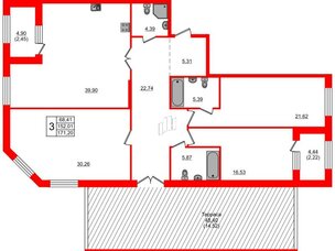 Квартира в ЖК Петровская доминанта, 3 комнатная, 172 м², 2 этаж