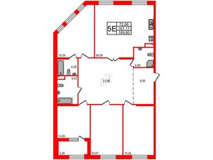 Квартира в ЖК Петровская доминанта, 4 комнатная, 172 м², 3 этаж