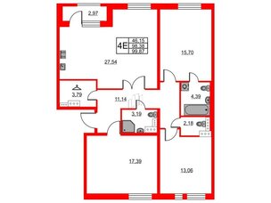 Квартира в ЖК 'Терра', 3 комнатная, 99.87 м², 9 этаж