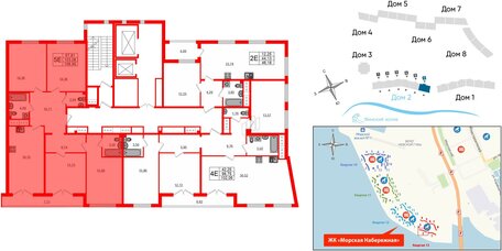 Квартира в ЖК Морская набережная.SeaView, 4 комнатная, 107.2 м², 14 этаж