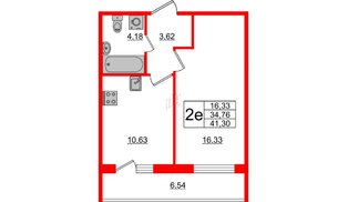 Квартира в ЖК ЦДС Parkolovo, 1 комнатная, 34.76 м², 14 этаж