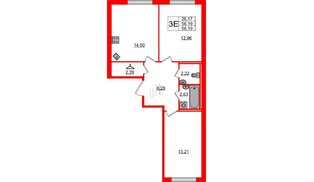 Квартира в ЖК ЦДС Новые горизонты, 2 комнатная, 56.19 м², 1 этаж