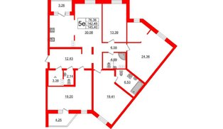 Квартира в ЖК ID Парк Победы, 4 комнатная, 145.4 м², 4 этаж