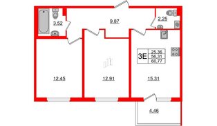 Квартира в ЖК «Новое Сертолово», 1 комнатная, 36.29 м², 1 этаж
