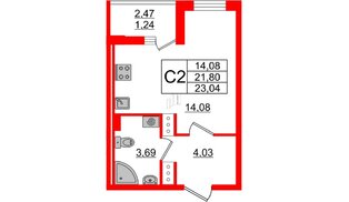 Квартира в ЖК 'Чкалов', студия, 23.04 м², 12 этаж