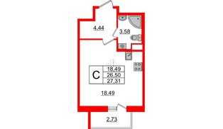 Квартира в ЖК ИЛОНА, студия, 26.5 м², 7 этаж