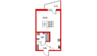 Квартира в ЖК Ново-Антропшино, студия, 30 м², 3 этаж