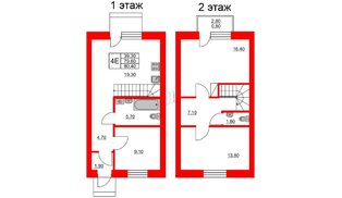Квартира в ЖК Федоровское, 3 комнатная, 78.8 м², 1 этаж