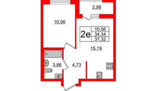 Квартира в ЖК ЦДС Новосаратовка «Город первых», 1 комнатная, 34.34 м², 6 этаж