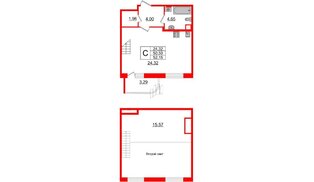 Квартира в ЖК Энфилд, студия, 52.15 м², 1 этаж
