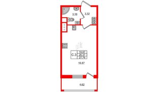Квартира в ЖК Pulse Premier, студия, 26.3 м², 11 этаж