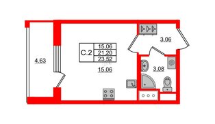 Квартира в ЖК 'Pulse Premier', студия, 21.2 м², 15 этаж
