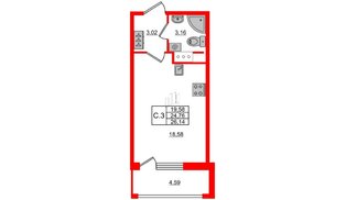 Квартира в ЖК 'Pulse Premier', студия, 24.76 м², 8 этаж