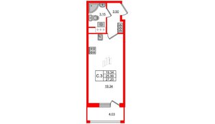 Квартира в ЖК 'Pulse Premier', студия, 25.99 м², 8 этаж
