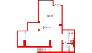 Помещение в ЖК Морская набережная, 134.1 м², 1 этаж