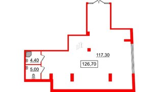 Помещение в ЖК Морская набережная, 126.7 м², 1 этаж