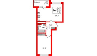Квартира в ЖК Стерео-4, 1 комнатная, 42.32 м², 5 этаж