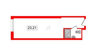 Апартаменты в ЖК «Вертикаль на Московской» (корп.1), студия, 45.4 м², 3 этаж