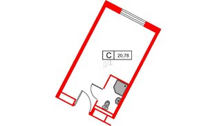 Апартаменты в ЖК Вертикаль на Московской (корп.2), студия, 20.9 м², 4 этаж