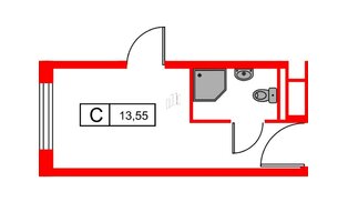 Апартаменты в ЖК Вертикаль на Московской (корп.2), студия, 30.3 м², 4 этаж