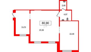 Помещение в ЖК Юттери, 81.3 м², 1 этаж