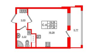 Квартира в ЖК 'Pulse Premier', студия, 25.53 м², 4 этаж