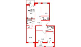 Квартира в ЖК ID Кудрово, 4 комнатная, 98.24 м², 11 этаж