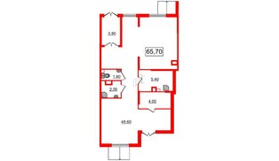 Помещение в ЖК Новое Сертолово, 65.7 м², 1 этаж