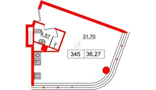 Апартаменты в ЖК Апарт-отель GloraX Заневский, студия, 36.27 м², 3 этаж