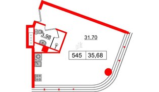 Апартаменты в ЖК Апарт-отель GloraX Заневский, студия, 35.68 м², 5 этаж