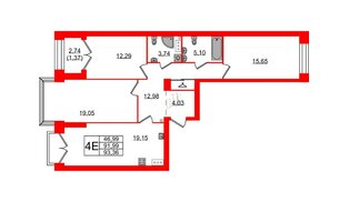 Квартира в ЖК Наука, 3 комнатная, 93.36 м², 11 этаж