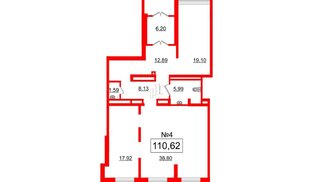 Помещение в ЖК ЦДС Новосаратовка «Город первых», 110.62 м², 1 этаж