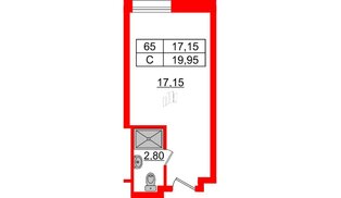 Апартаменты в ЖК Апарт-отель Well , студия, 20.16 м², 4 этаж