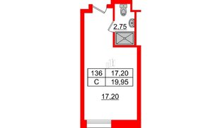 Апартаменты в ЖК Апарт-отель Well , студия, 20.06 м², 4 этаж