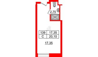 Апартаменты в ЖК Апарт-отель Well , студия, 20.25 м², 4 этаж