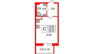 Квартира в ЖК Астрид, студия, 25.39 м², 4 этаж