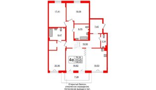 Квартира в ЖК Imperial Club, 4 комнатная, 144.25 м², 5 этаж