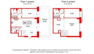 Апартаменты в ЖК «Империал Клаб», 2 комнатные, 112.21 м², 1 этаж