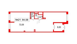 Помещение в ЖК ЦДС Parkolovo, 84.58 м², 1 этаж