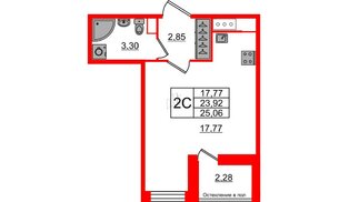 Квартира в ЖК «Сенат в Московском», студия, 23.4 м², 12 этаж