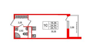 Квартира в ЖК «Сенат в Московском», студия, 24.2 м², 8 этаж