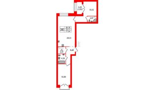 Квартира в ЖК Наука, 2 комнатная, 82.9 м², 13 этаж