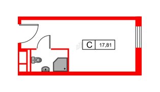 Апартаменты в ЖК Вертикаль на Московской (корп.2), студия, 17.7 м², 4 этаж